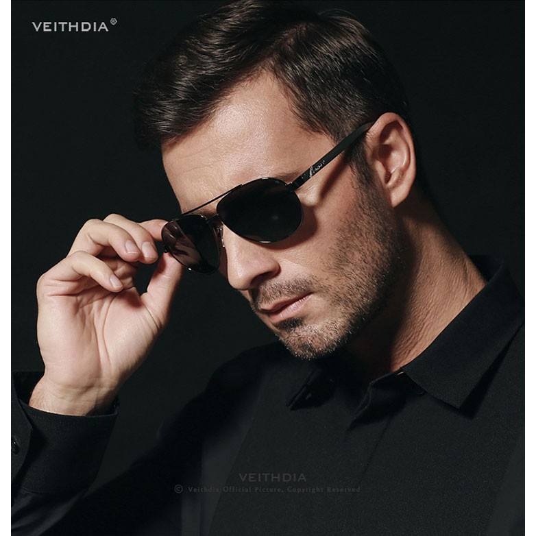 Phụ kiện thời trang VEITHDIA 2605 Nam Nhôm Magie bên trong Tráng Kính râm phân cực Phong cách Aviator
