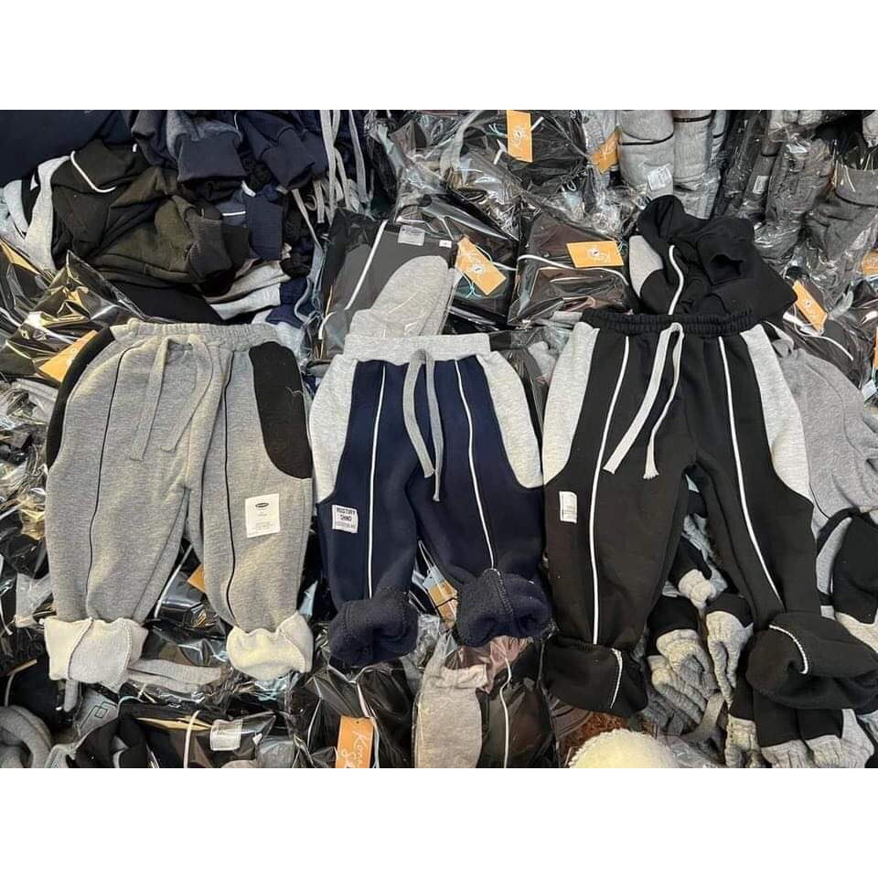 Combo 3 Quần nỉ bông cho bé trai- Quần nỉ thể thao cho bé trai từ 18-30kg- Quần nỉ bé trai Kidbabyonline K094