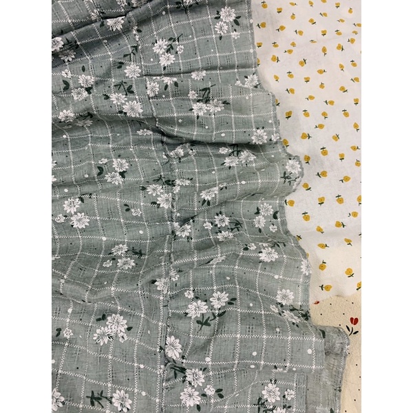 Đầm babydoll hoa nhí xám tiểu thư