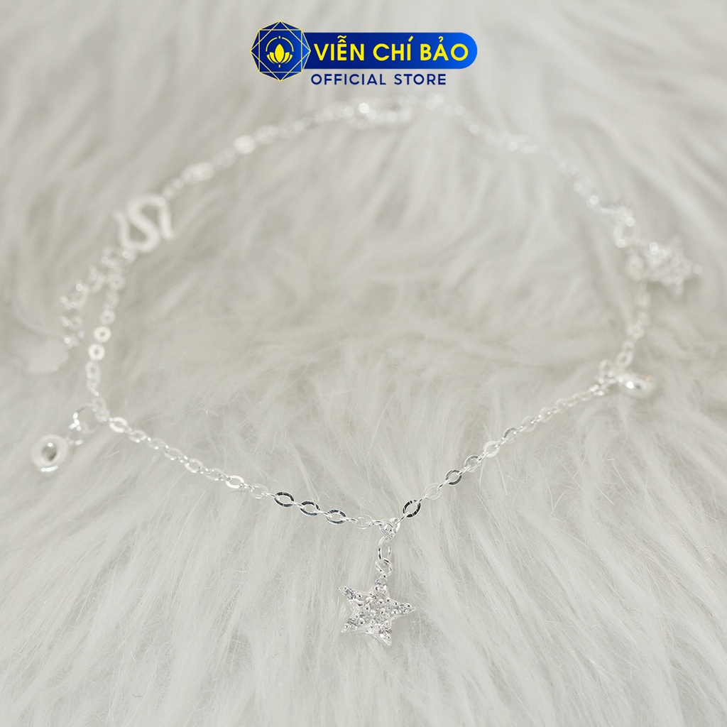 Lắc chân bạc nữ charm ngôi sao chất liệu bạc 925 thời trang phụ kiện trang sức Viễn Chí Bảo L400723