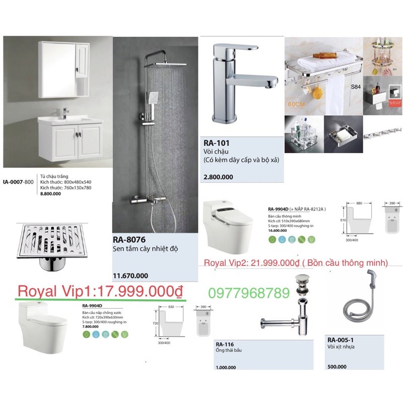 Combo trọn bộ phòng tắm Royal