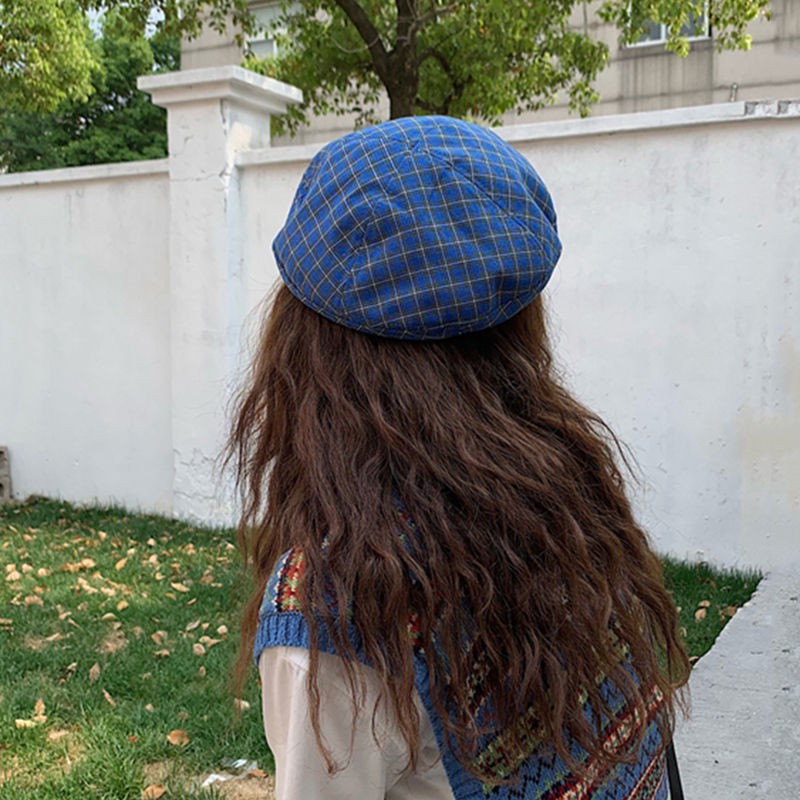 Nón Beret Họa Tiết Caro Thời Trang Cho Nữ