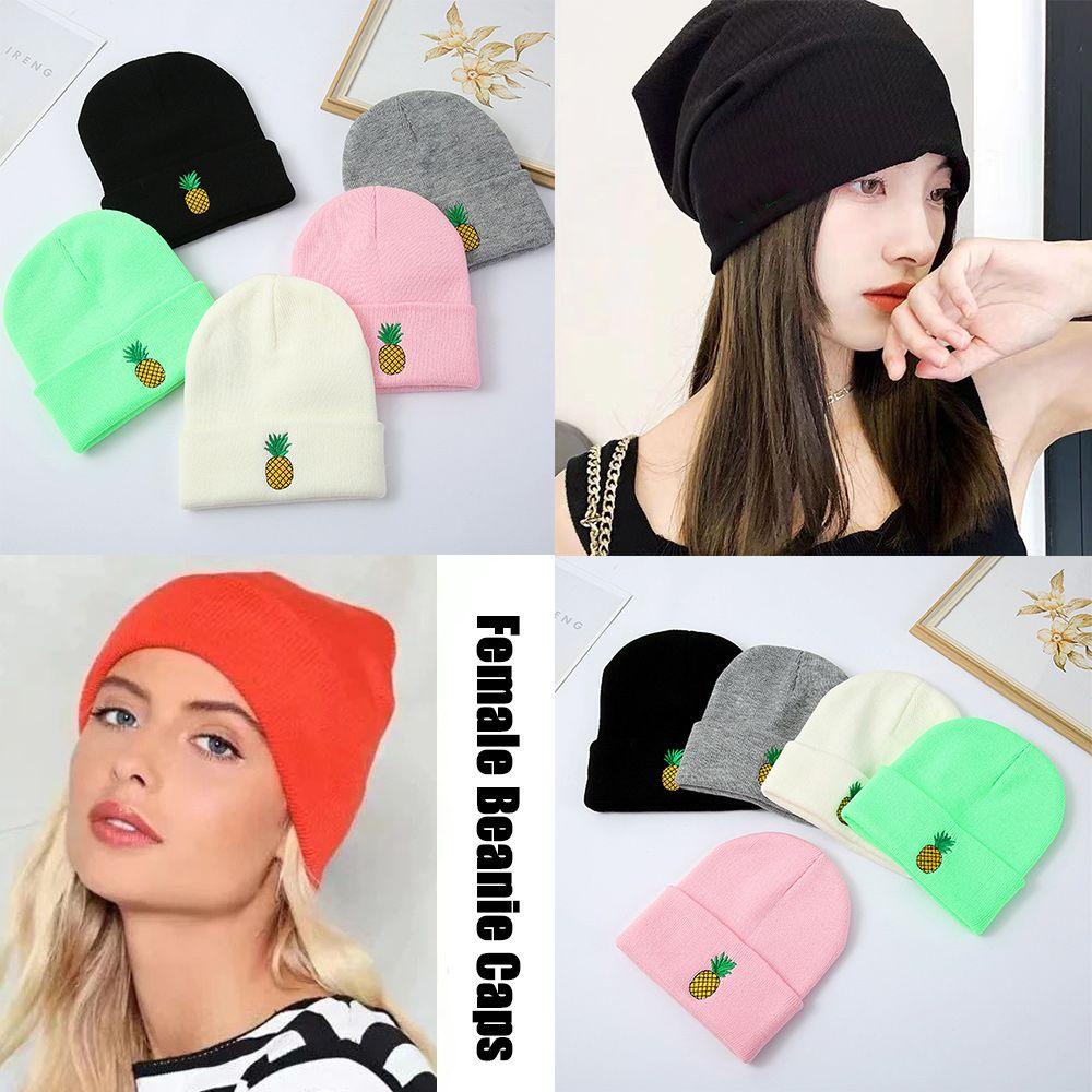 Mũ Beanie Dệt Kim Màu Trơn Dễ Thương Chất Lượng Cao Cho Nam Và Nữ