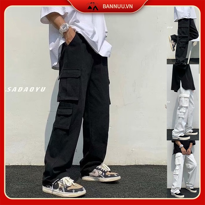 Quần Dài Thể Thao Ống Rộng quần ống suông Màu Trơn quần túi hộp nam Đơn Giản quần túi hộp nữ Thời Trang Dành quần nam