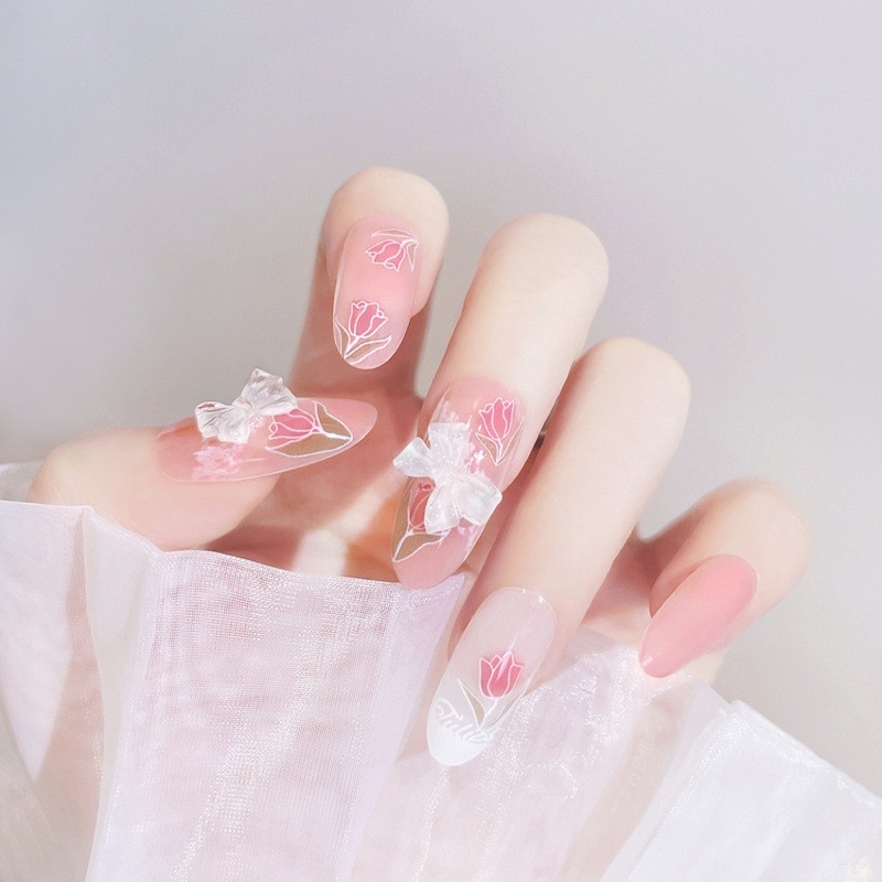 Bộ 24 móng tay đính nơ