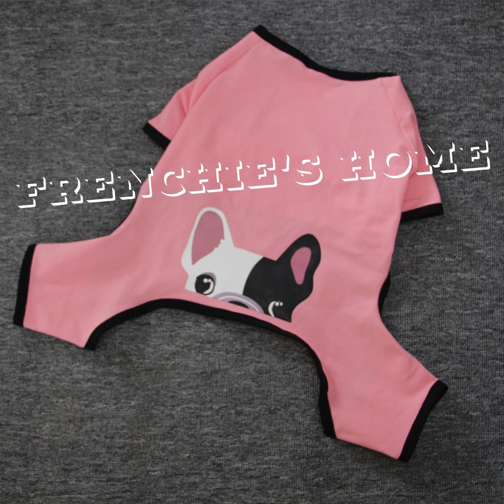 BỘ BODYSUIT "MẶT BULL PHÁP FRENCH BULLDOG HỒNG & XANH" CHO CHÓ BULL/PUG ( FRENCHIE'S BODYSUIT )