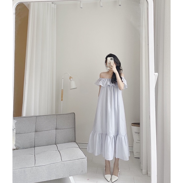 Váy trễ vai cánh tiên đuôi cá dài Samhyewear