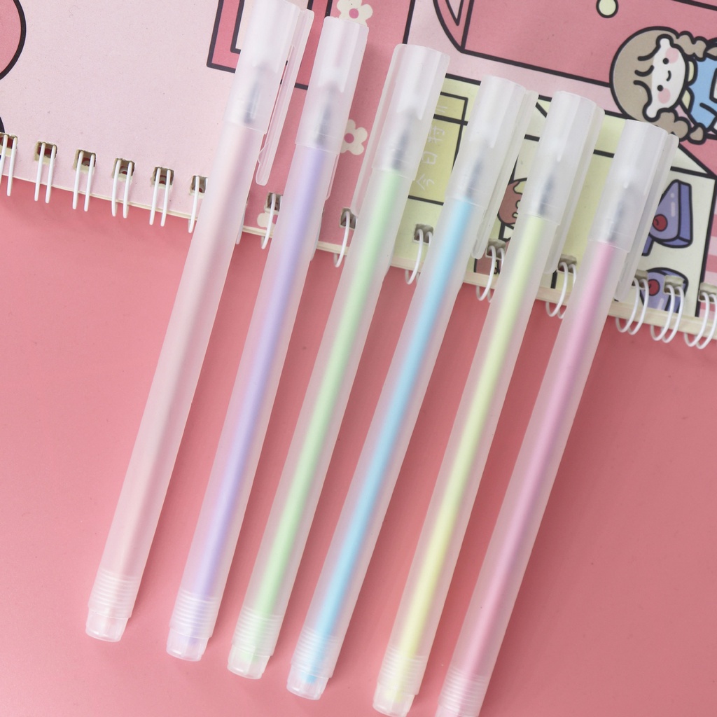 W&G Bút bi mực đen ngòi 0.5mm thiết kế vỏ nhám đơn giản dễ thương