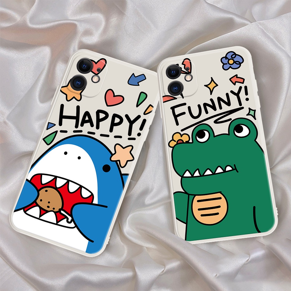 Ốp điện thoại TPU dẻo họa tiết khủng long/ cá mập thích hợp cho IPHONE 7 8 6 6S PLUS 11 PRO MAX X XS MAX XR H055
