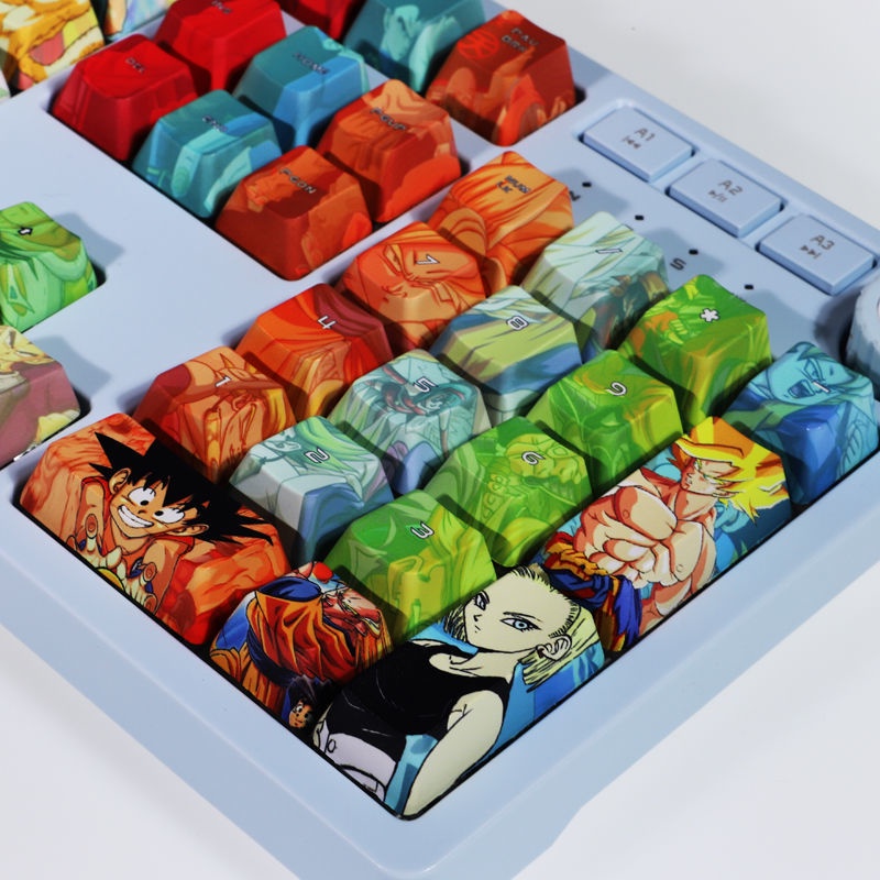 Dragon Ball Keycaps Cherry Profile Anime PBT DYE-SUB Bàn phím cơ học Keycap