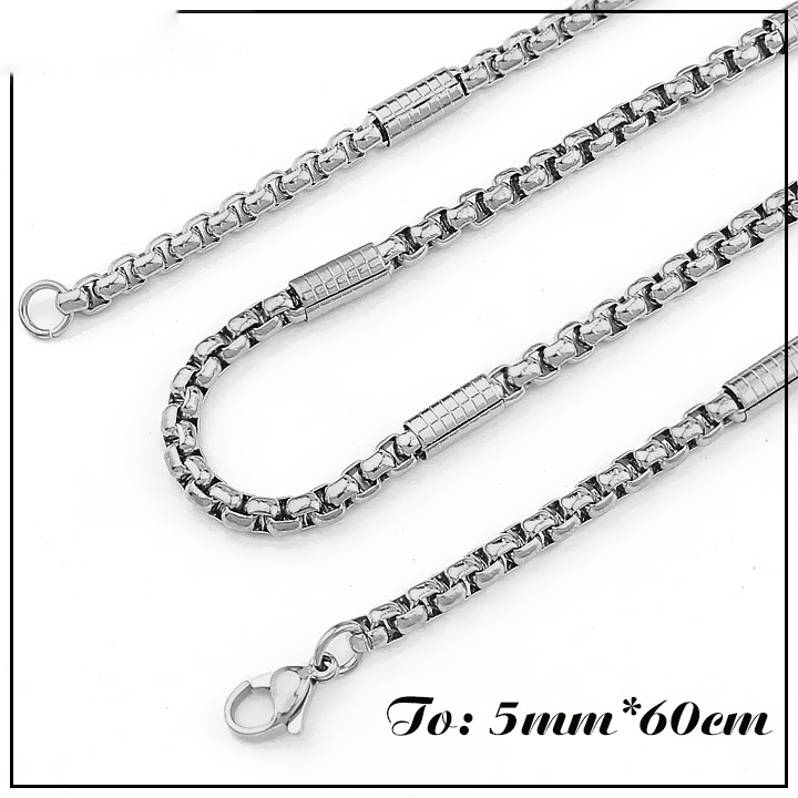 Dây chuyền nam inox cao cấp kiểu bông dừa 5mm bọc khoanh 6mm sọc ngag siêu đẹp, không đen-Đem lại đẳng cấp cho người đeo