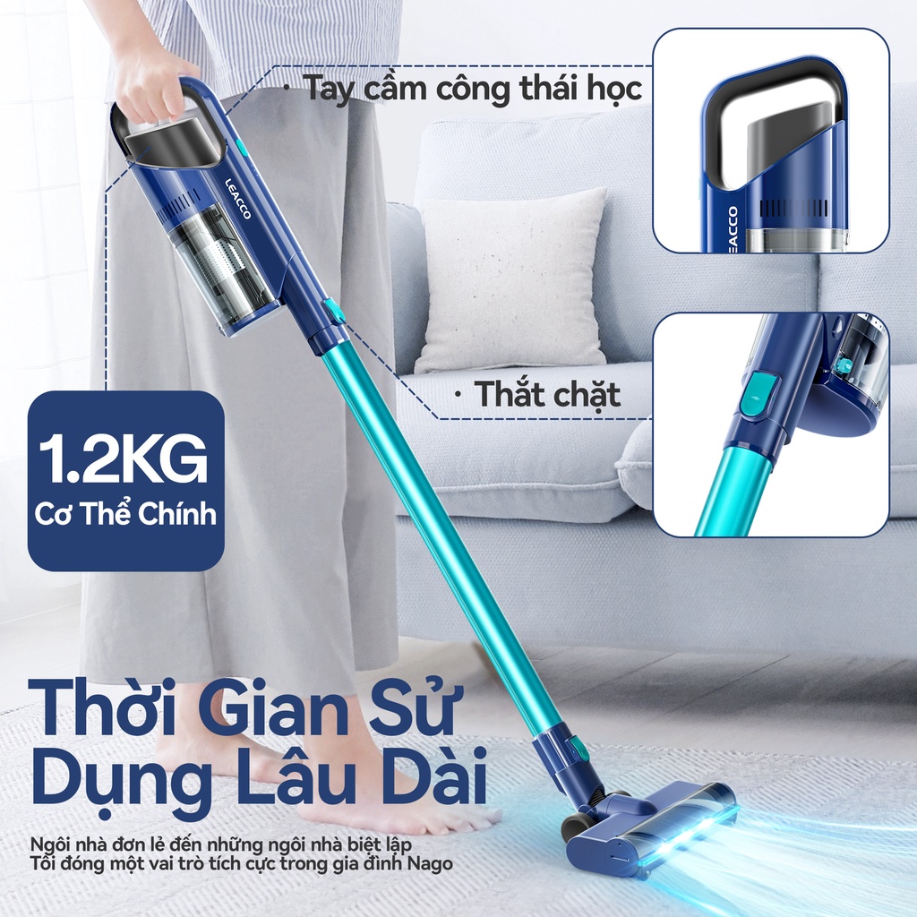 Máy hút bụi chân không LEACCO S31 trọng lượng nhẹ 1.2kg 20Kpa