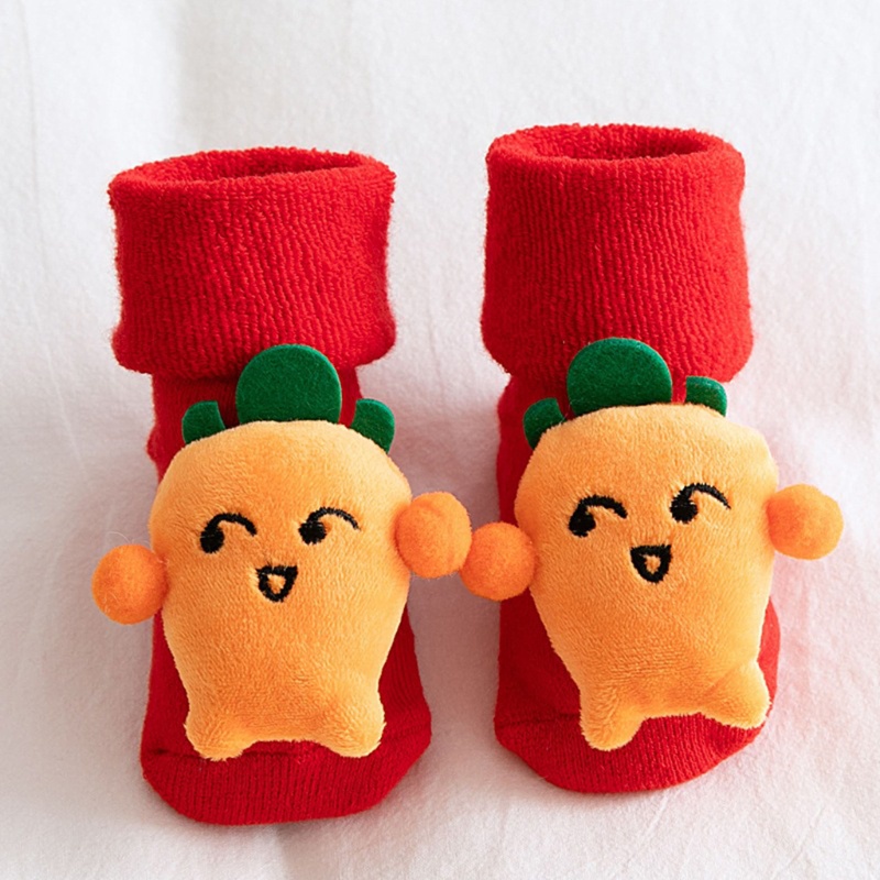 1 Đôi Vớ Cotton Dày Mềm Chống Trượt In Hình Hoạt Hình Dành Cho Trẻ Sơ Sinh