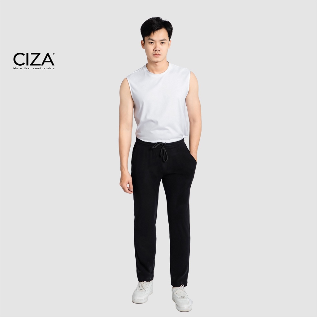 Quần dài nam thể thao CIZA thu đông ống suông chất nỉ bông cao cấp giữ nhiệt tốt dáng trẻ trung QDTR05