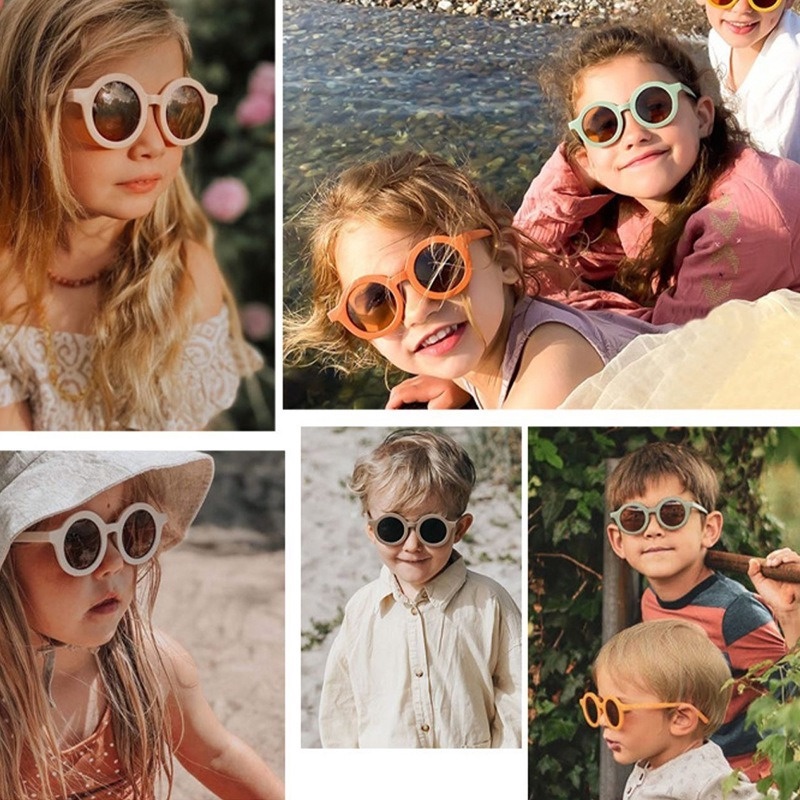 Kính mát gọng tròn chống tia UV thời trang Hàn Quốc cho bé