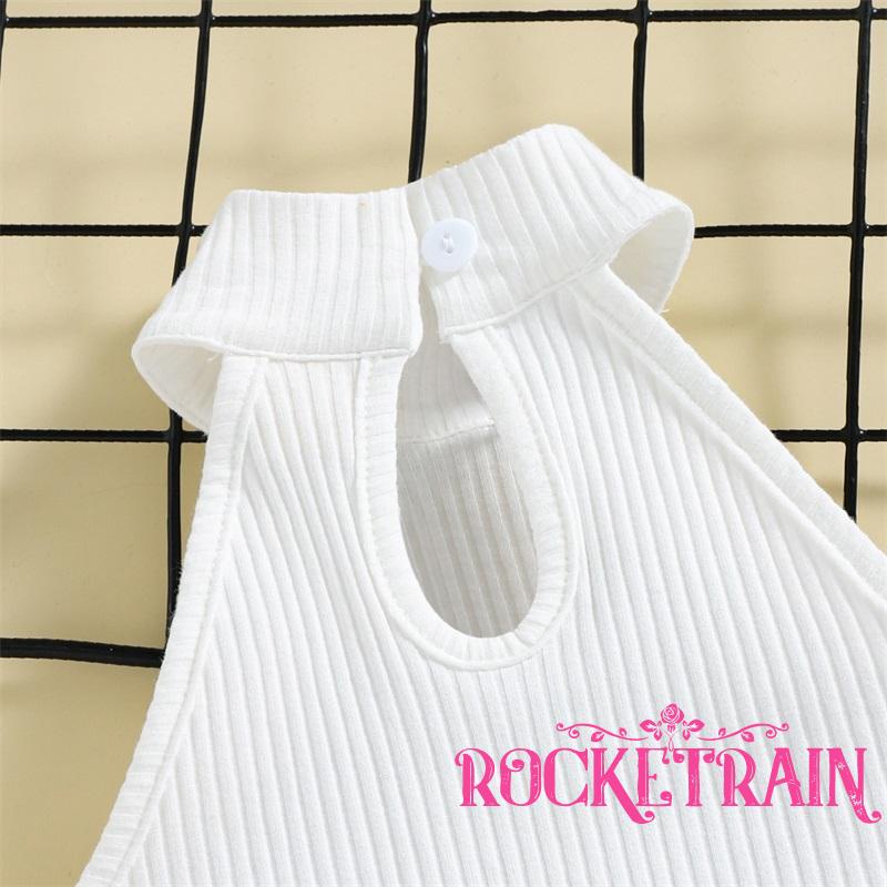 ♧Uw♔Bộ Áo Tank Top Hai Dây + Chân Váy Sọc Caro Thời Trang Mùa Hè Cho Bé Gái