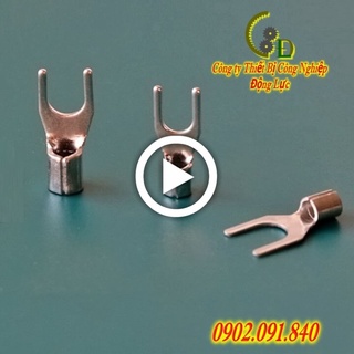 Đầu cos chữ y bằng đồng [ 100cái ] đầu cốt chỉa bấm dây điện 2.5mm, cosse (cót) càng cua SNB 2-5-6