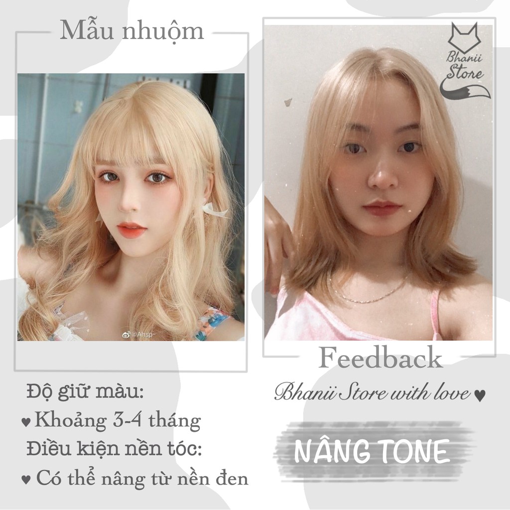 thuốc nhuộm tóc NÂNG TONE giúp tóc sáng hơn, nhuộm được màu nổi dễ hơn không kích ứng không gây khô xơ gẫy rụng | BigBuy360 - bigbuy360.vn