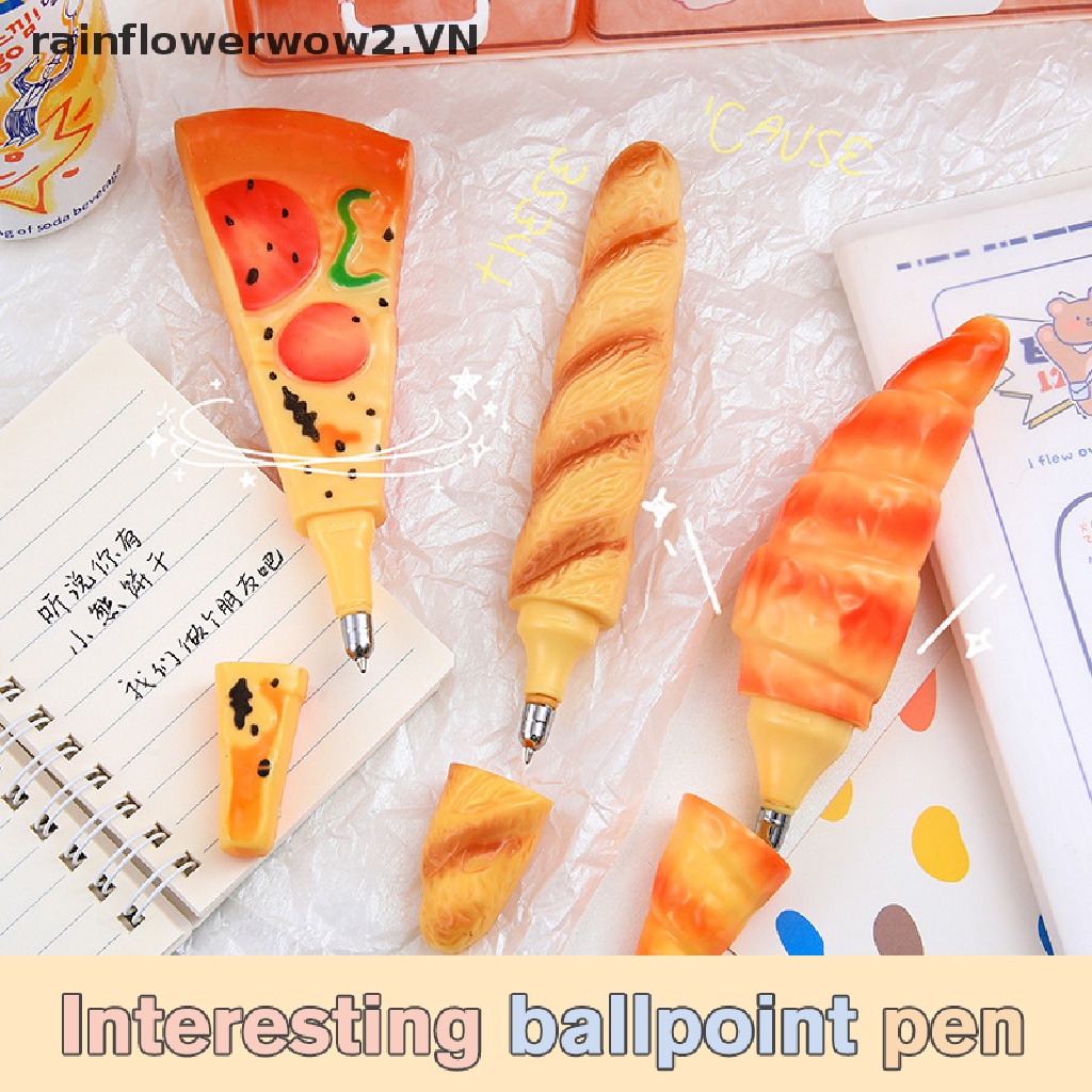 Bút bi hình bánh mì / pizza / bánh sừng bò dễ thương tiện dụng cho văn phòng
