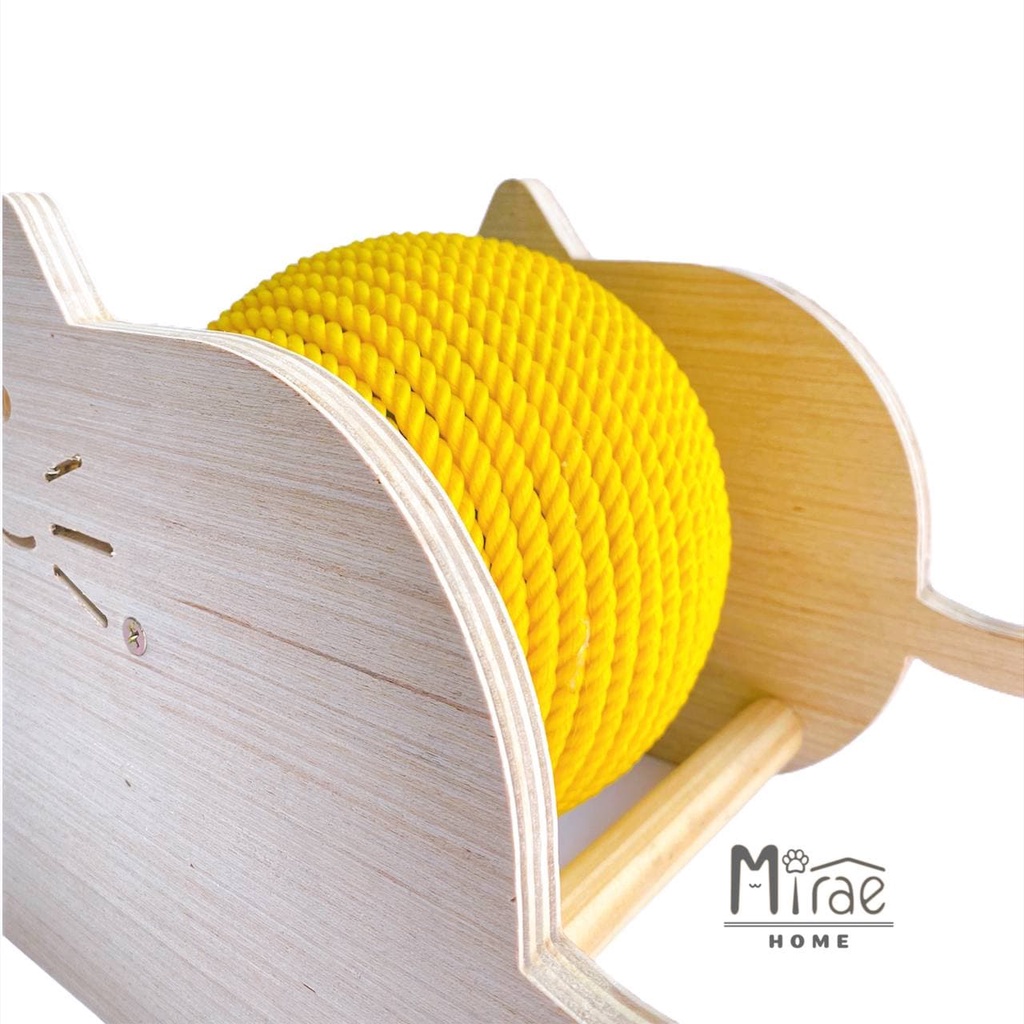 Đồ chơi cào móng, bàn cào móng cho mèo bằng gỗ Plywood chất lượng cao, cào móng hình bóng xoay tròn CM01 Mirae Home