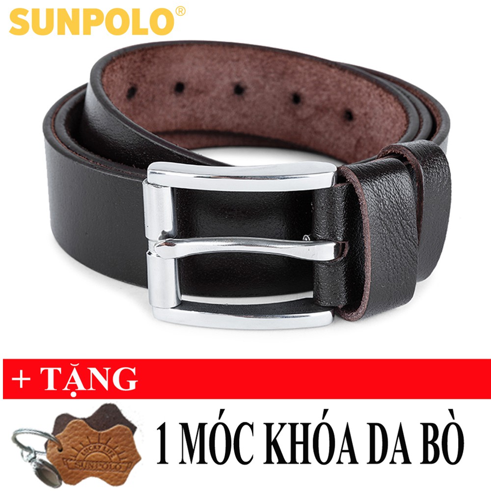 Dây nịt nam da bò SUNPOLO Đen Nâu - BS05DN