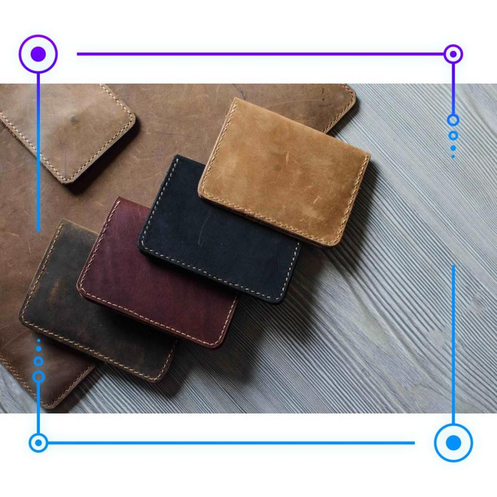 VÍ  THỦ CÔNG HANDMADE DA THẬT 100%  PN21