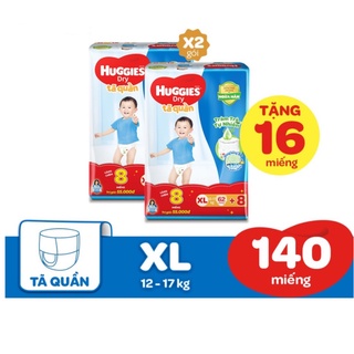 Bộ 2 gói tã quần huggies xl62