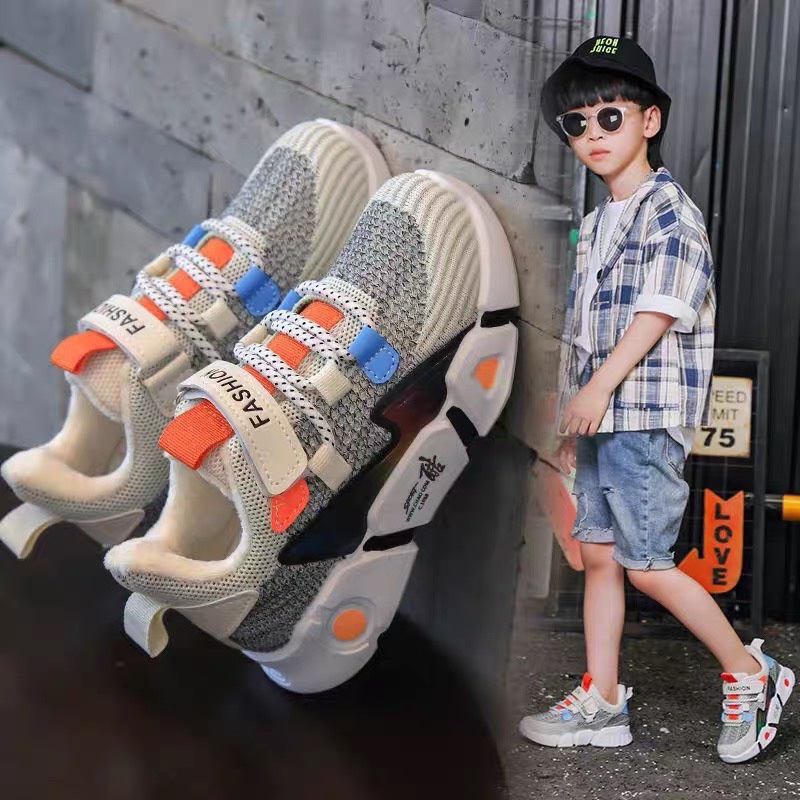 Giày thể thao cho bé trai bé gái vải dệt dạng lưới nhiều màu sắc thoáng khí, đế eva êm chân siêu nhẹ D3 (sz26-sz37)