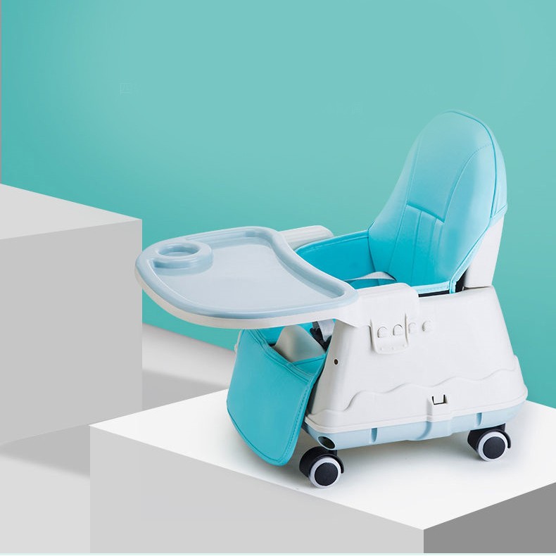 GHẾ ĂN DẶM GẤP GỌN HANBEI ĐIỀU CHỈNH 3 MỨC ĐỘ CAO (KÈM BỘ ĐỆM VÀ BÁNH XE )