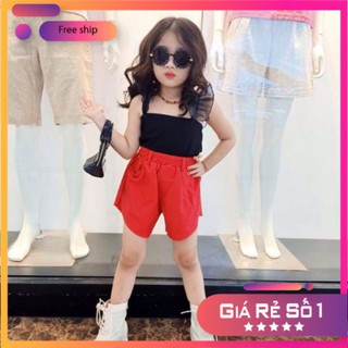 Set quần kaki áo thun dây ren cá tính cho bé [⚡FREESHIP⚡ Đơn Từ 50K] Thời Trang Thiết Kế Cao Cấp cho bé từ 1 - 8 Tuổi