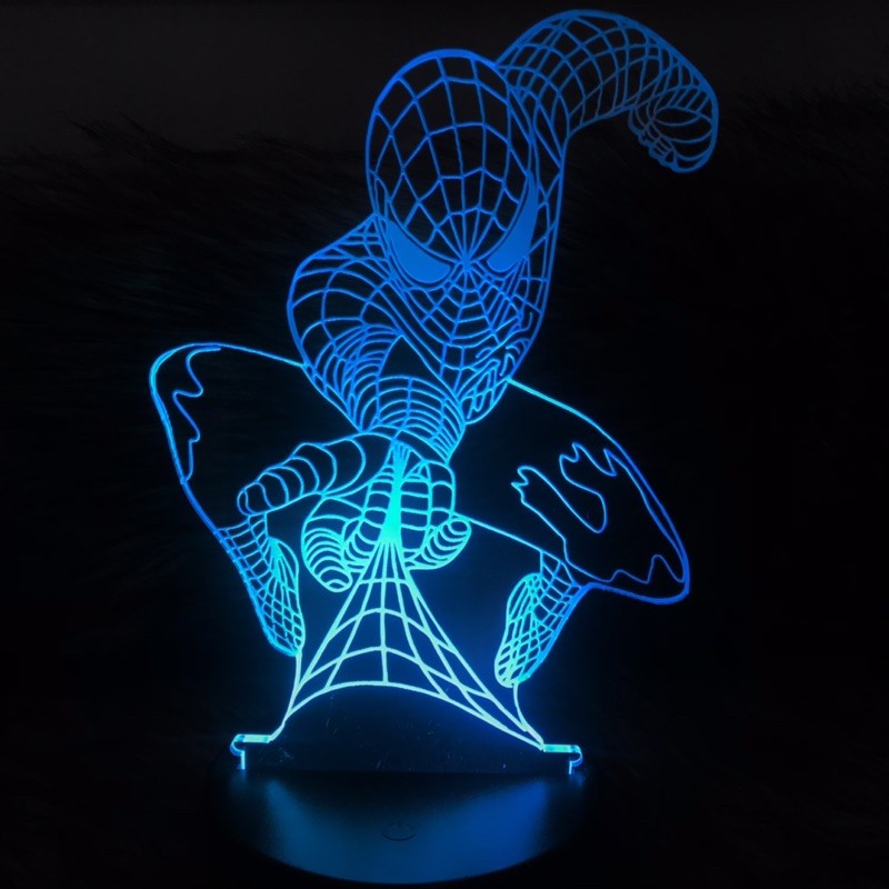 Marvel Đèn Led 3d Người Nhện Độc Đáo Spiderman Siêu Anh Hùng Spuper Hero Đèn Led 16 màu