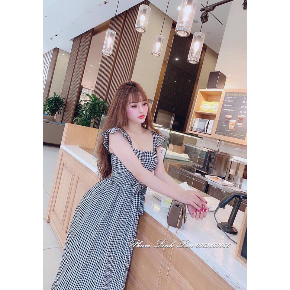 Đầm caro bèo from dài