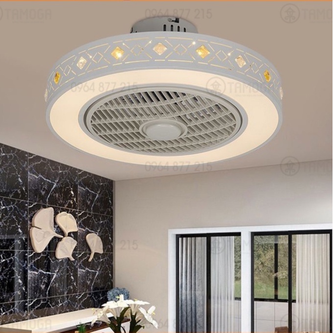 Quạt trần đèn, quạt trang trí phòng khách DQ 8045 + Tặng kèm khiển