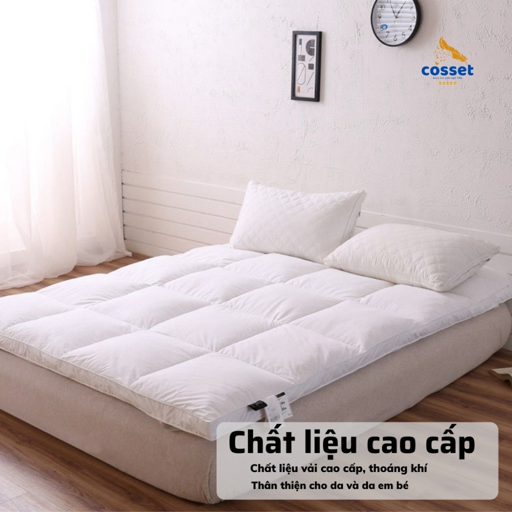 Topper LÔNG VŨ Nhân Tạo Chuẩn 5 Sao Đệm Tăng Tiện Nghi Microfiber Tấm Lót Làm Mềm Nệm 5 Sao Cosset