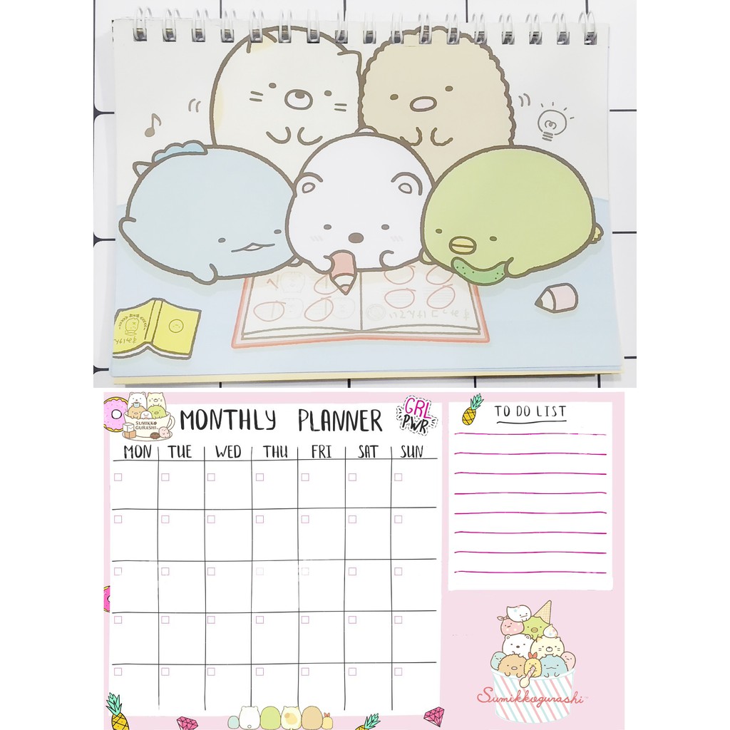 Sổ kế hoạch tháng sumikko MPI11 Monthly Planner 12 trang