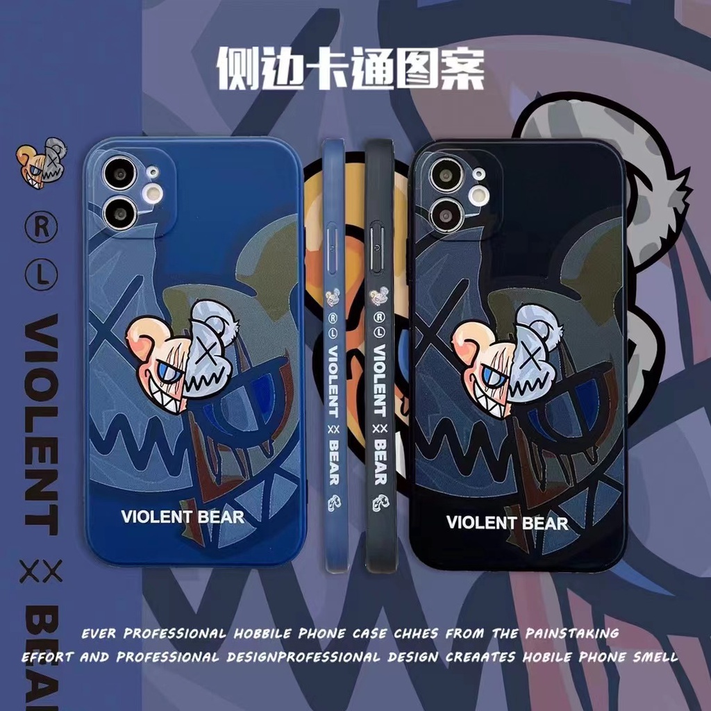 Ốp Điện Thoại Hình Vuông In Hình Gấu Cho ốp lưng iPhone 13 Pro MAX 12 Pro MAX 11 Pro MAX 7 Plus 8 Plus 7 8 X XS MAX XR 6 Plus 6s Plus