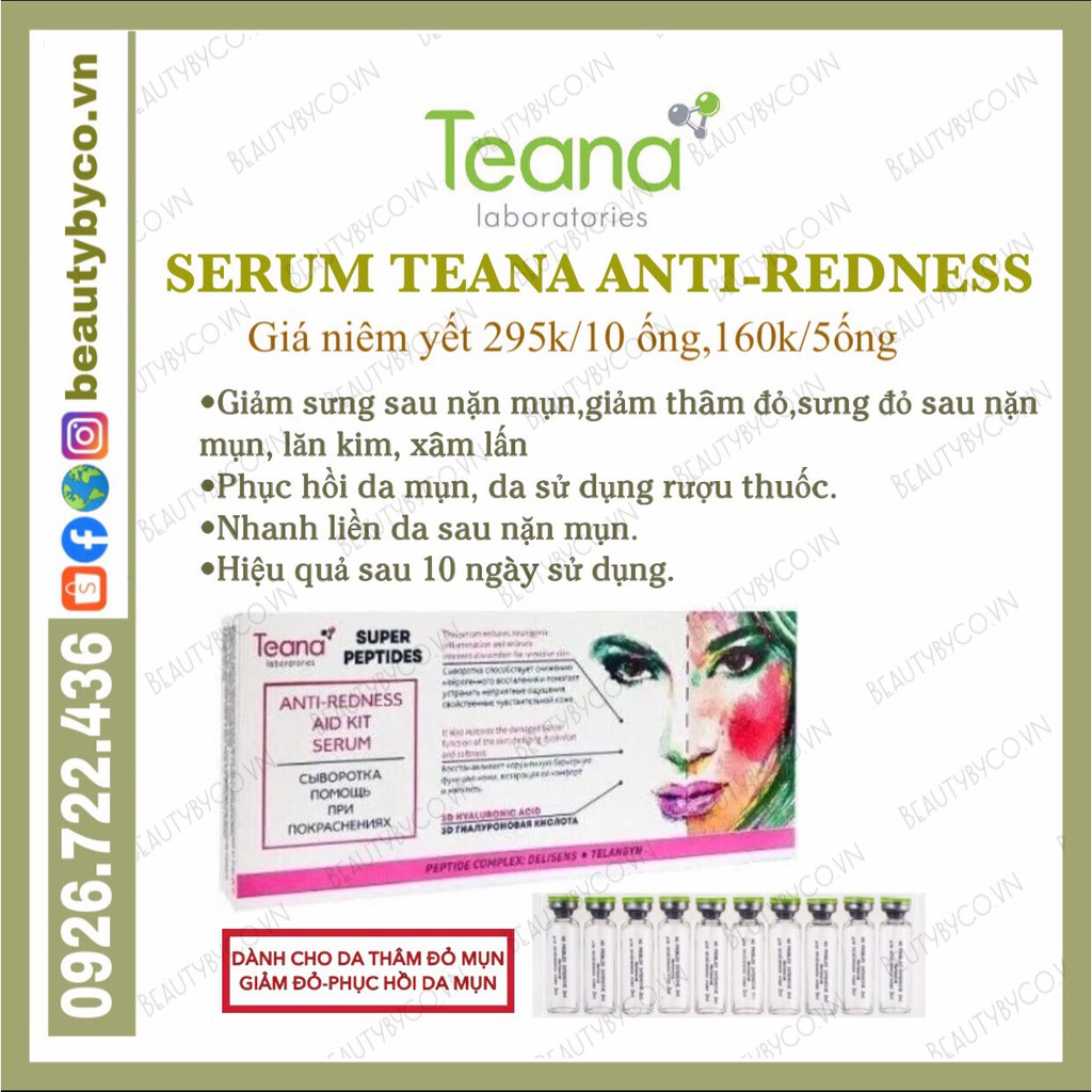 SERUM TEANA CÁC LOẠI GIẢM VIÊM, MỤN TEANA SUPER PEPTIDES