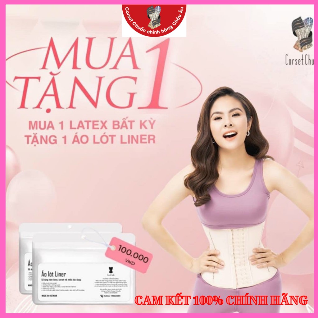 Nịt bụng latex giảm mỡ chính hãng 25 thanh xương không cuộn gập nhập khẩu Châu Âu- Corset Chuẩn