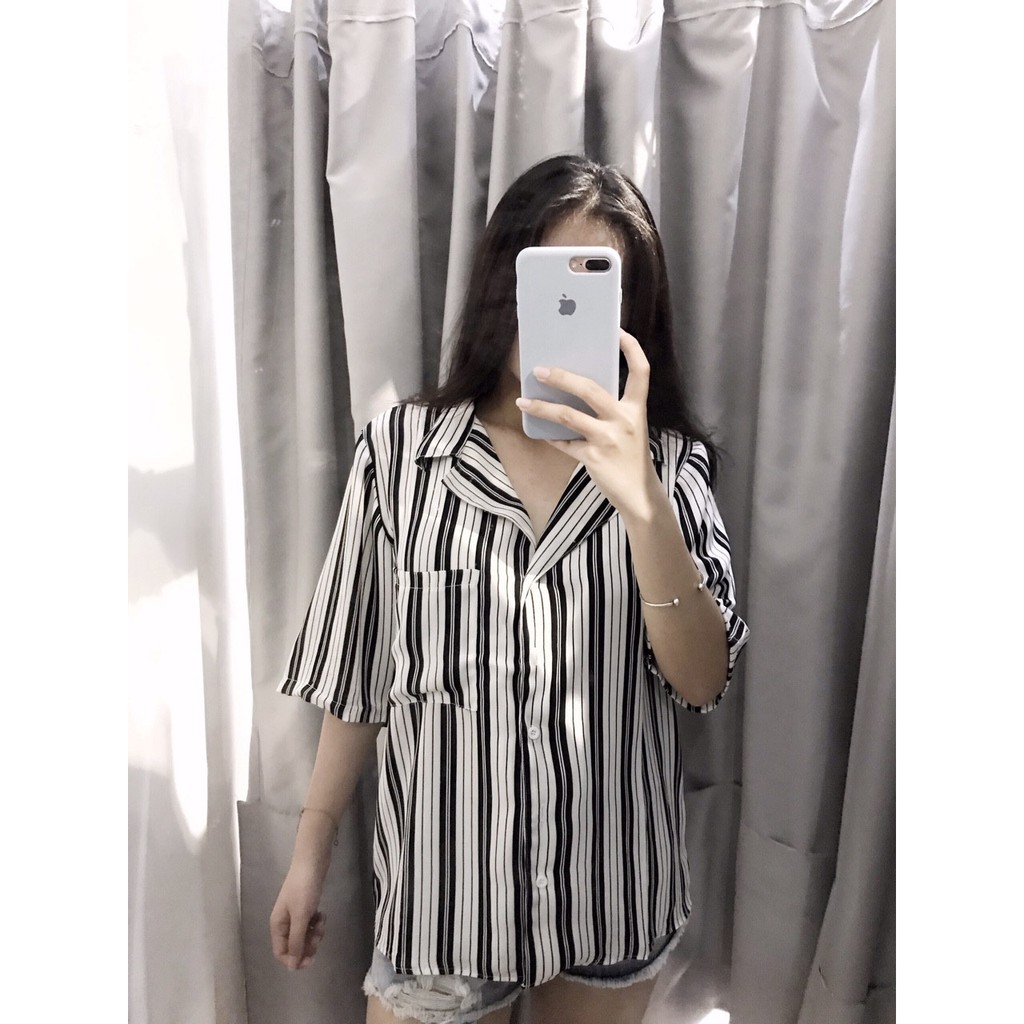 ÁO SƠ MI SỌC DỌC CỔ VEST