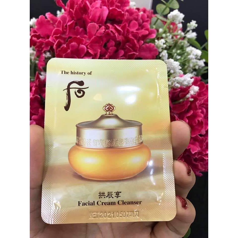 Sample 10 Gói Kem tẩy trang Whoo Gongjinhyang Facial Cream Cleanser.