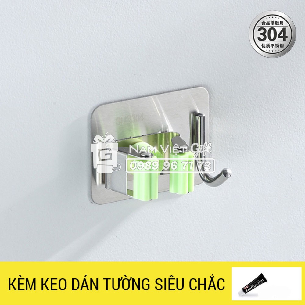 Giá Treo Cây Lau Nhà Dán Tường INOX304