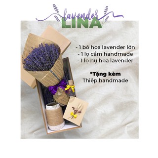 Set quà hoa khô LAVENDER nhập khẩu 100% Pháp, tặng kèm THIỆP HANDMADE