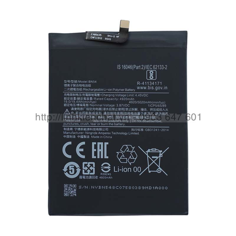 Pin Xiaomi Redmi Note 9 M2003J15SG  5020mAh Zin - Hàng nhập Khẩu