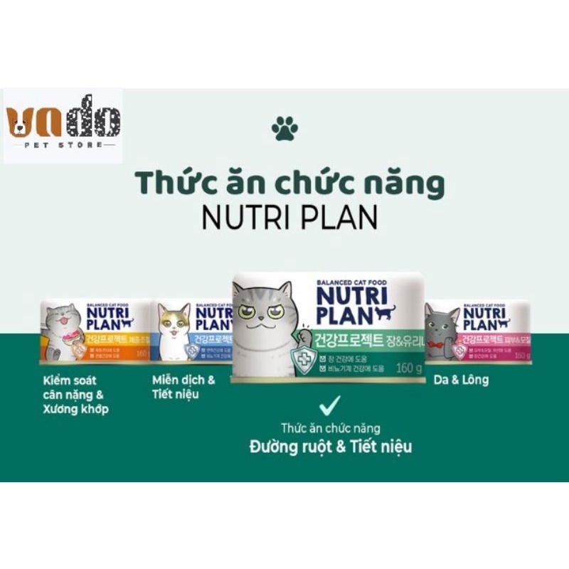 Pate Nutri Plan Hàn Quốc cho mèo - Dòng Pate chức năng cho mèo 160gr