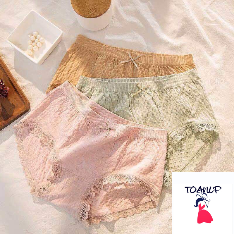 Quần Lót Nữ Cotton Dệt Kim 100% kháng khuẩn thoáng mát đính nơ xinh tôn vòng 3 gợi cảm mẫu Z182