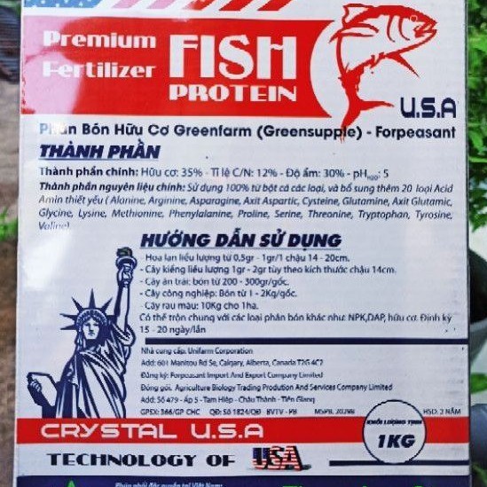 Phân Cá Tan Chậm Hữu Cơ Nhập Khẩu MỸ - FISH PROTEIN Dạng Hạt - 1Kg