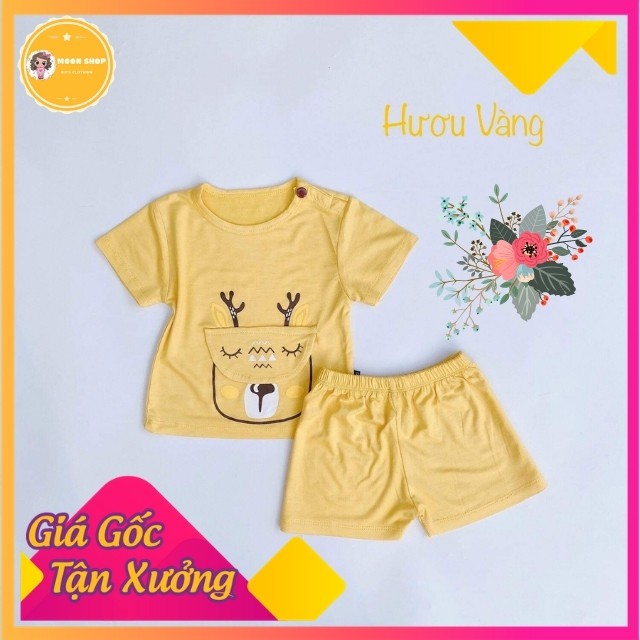 Bộ Cộc Tay Kwoo Cho Bé Trai Gái Chất Cotton Loại 1, Áo Thun Lạnh Thấm Hút Mồ Hôi, Siêu Mịn, Siêu Mát