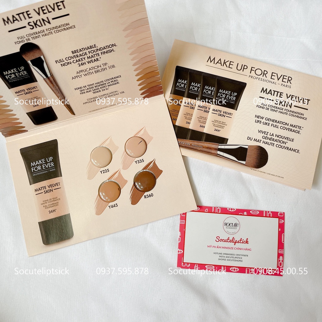 Sample Kem nền Makeup forever Matte Velvet Skin 2.5mlx4