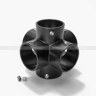 Combo 4 Cút nối góc 6 hướng, cút nối nhanh, rắc co nối ông kim loại, khố nối hợp kim kẽm KN158 phi 25mm