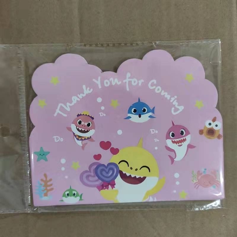 Cốc Giấy Dùng Một Lần Chủ Đề Cá Mập Màu Hồng Trang Trí Tiệc Sinh Nhật Trẻ Em Mới